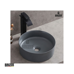 Chậu Lavabo Đặt Bàn Tròn Xám Brizer BZ8431