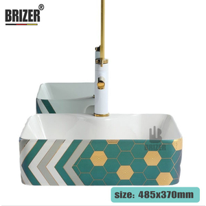 Chậu Lavabo Đặt Bàn Vuông Xanh Brizer BZ8429