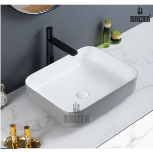Chậu Lavabo Rửa Mặt Đặt Bàn Chữ nhật Xám Brizer BZ8425