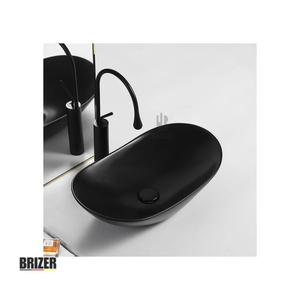 Chậu Lavabo Rửa Mặt Đặt Bàn thuyền Đen Brizer BZ8433