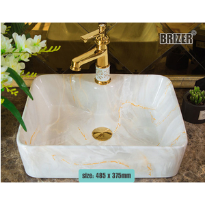 Chậu Lavabo Rửa Mặt Đặt Bàn Vân Đá Brizer BZ8413