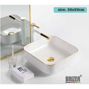 Chậu Lavabo Rửa Mặt Đặt Bàn Vuông Brizer BZ8415