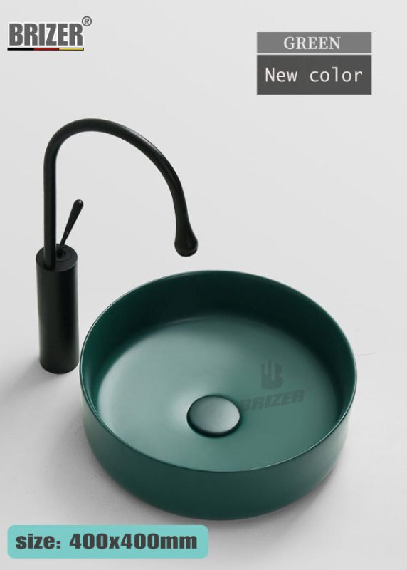 Chậu Lavabo Rửa Mặt Đặt Bàn Xanh Brizer BZ8432