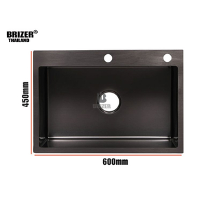 Chậu rửa chén 1 hộc inox phủ nano đen Brizer BZ6045Đ