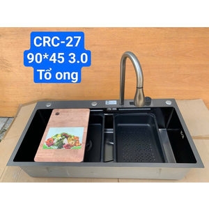 Chậu rửa chén 1 hộc lớn inox phủ nano đen CRC27