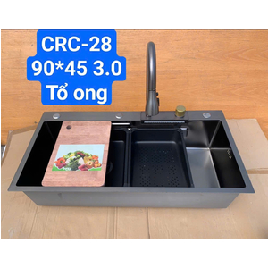 Chậu rửa chén 1 hộc lớn inox phủ nano đen CRC28