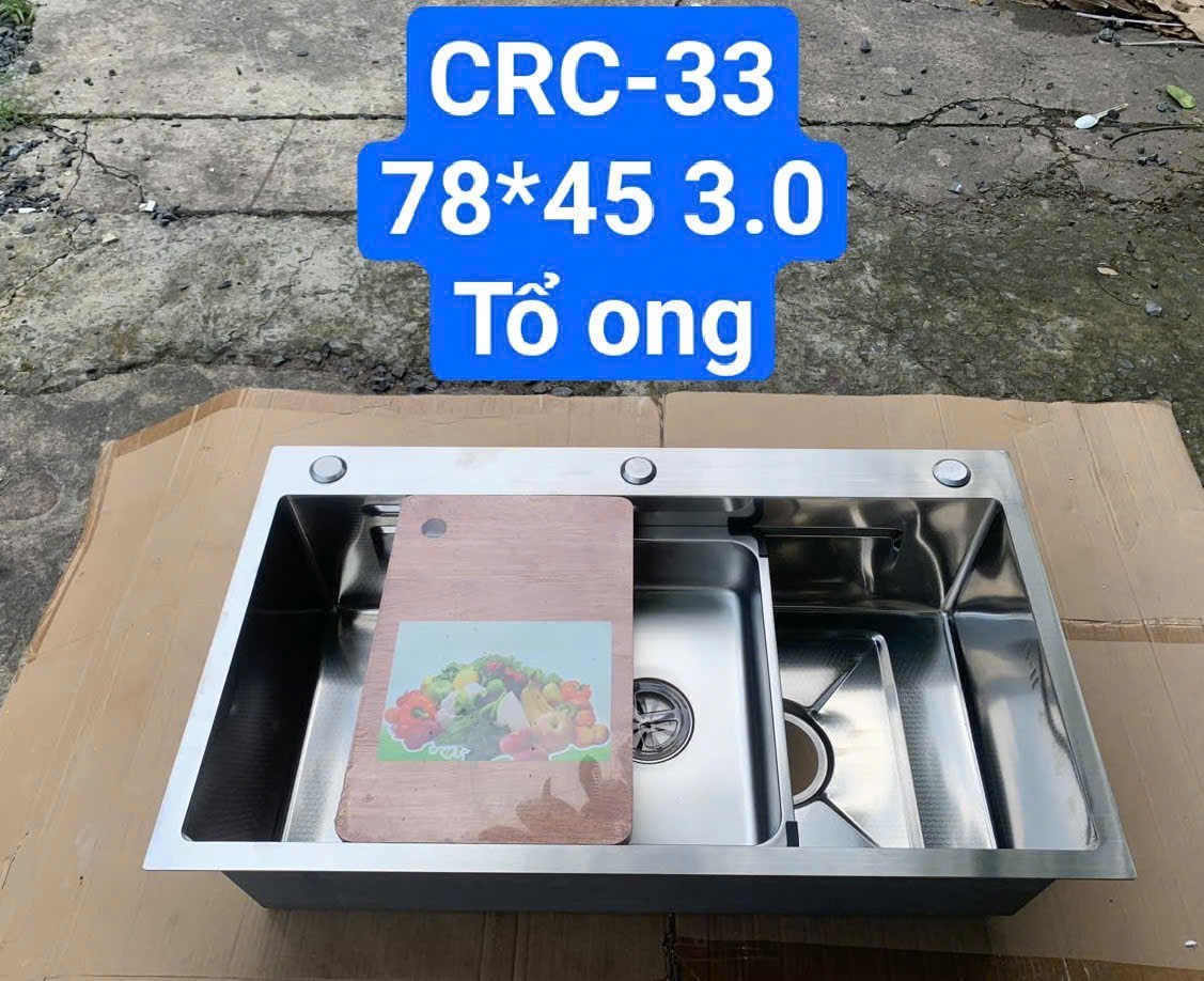 Chậu rửa chén một hộc ngăn lớn CRC33 ( tổ ong )