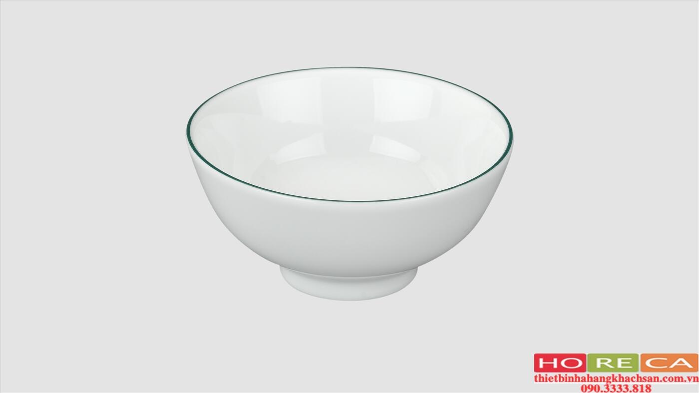 CHÉN XỐT 9CM HOA VĂN CHỈ XANH LÁ
