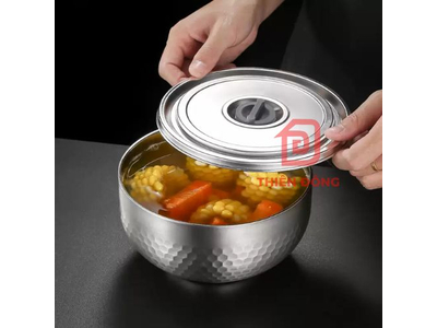 Chén Inox 304 Có Nắp Đậy Cao Cấp, An Toàn, Giữ Nhiệt Tốt, Giá Tốt