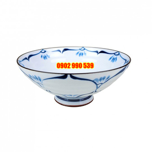 Chén Men Lam Vẽ Hoa Viền Socola Có Triện