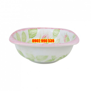 Chén Sứ Vuông Hoa Hồng Nổi