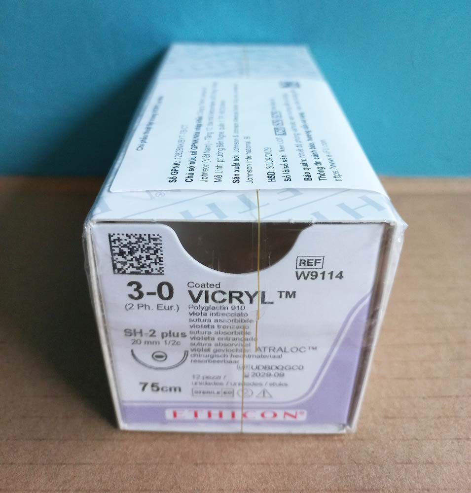 Chỉ phẫu thuật coated VICRYL số 3/0 W9114