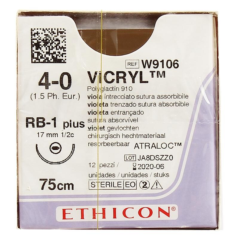 Chỉ phẫu thuật coated VICRYL số 4/0 W9106