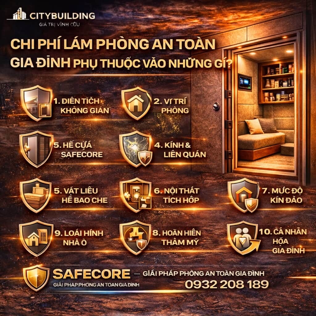 CHI PHÍ LÀM PHÒNG AN TOÀN GIA ĐÌNH PHỤ THUỘC VÀO NHỮNG GÌ CITYBUILDING