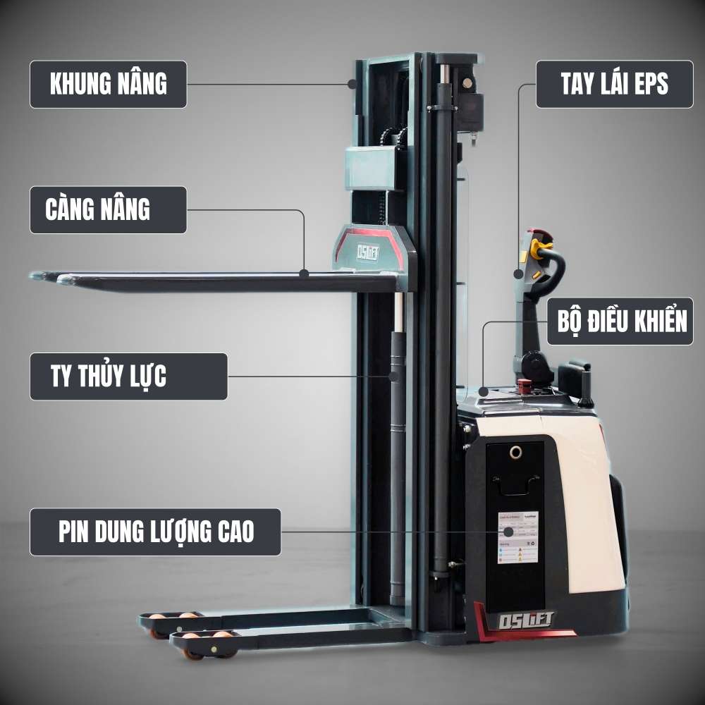 Xe Nâng Điện Stacker Đứng Lái 2 Tấn - Công Suất Cao | QES20-P
