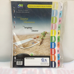 Chia File Giấy 10 Màu Có Số – 5 Bộ/Tập