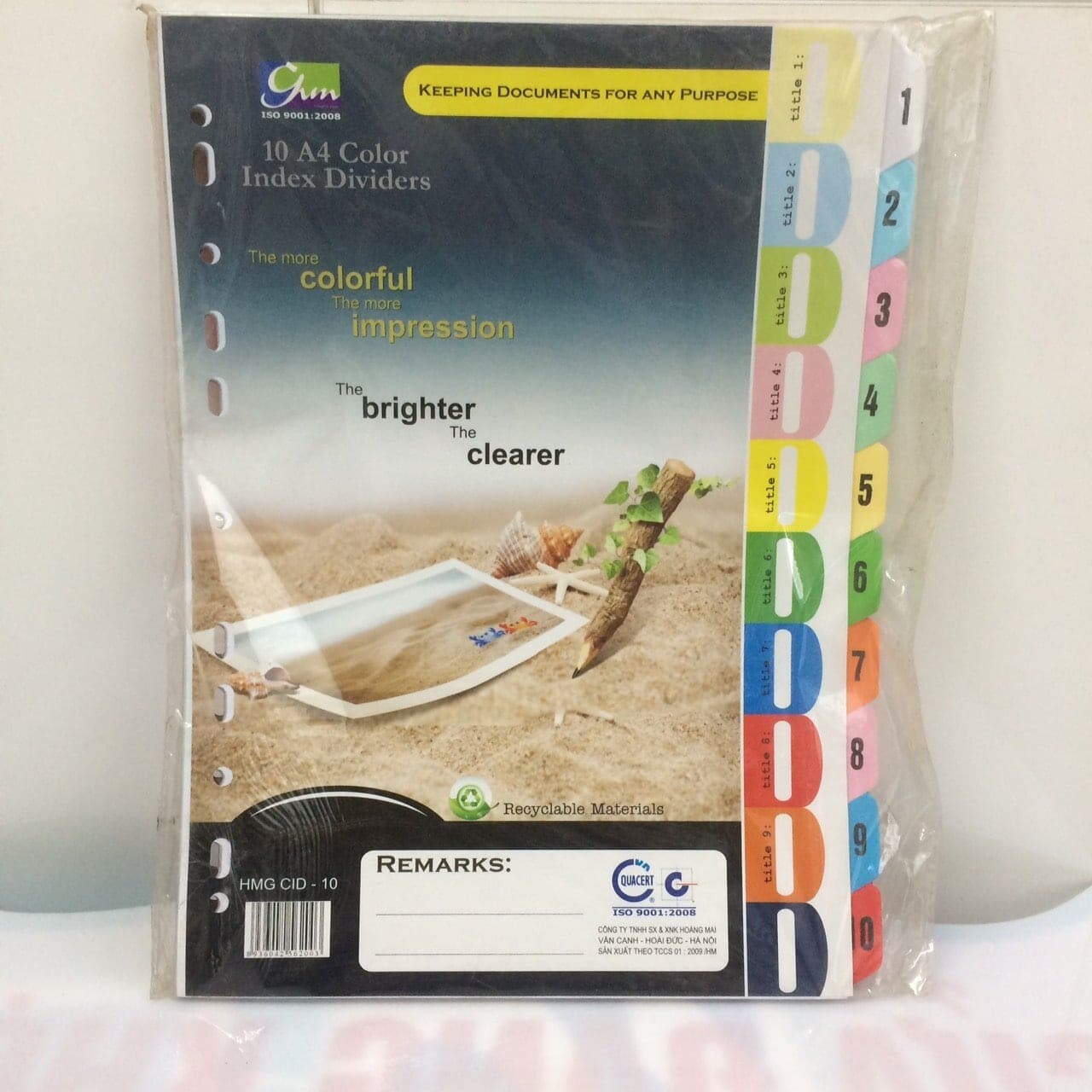 Chia File Giấy 10 Màu Có Số – 5 Bộ/Tập