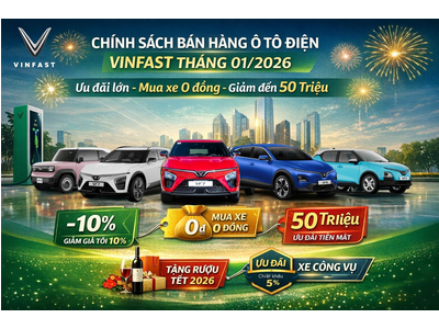CHÍNH SÁCH BÁN HÀNG Ô TÔ ĐIỆN VINFAST THÁNG 01/2026