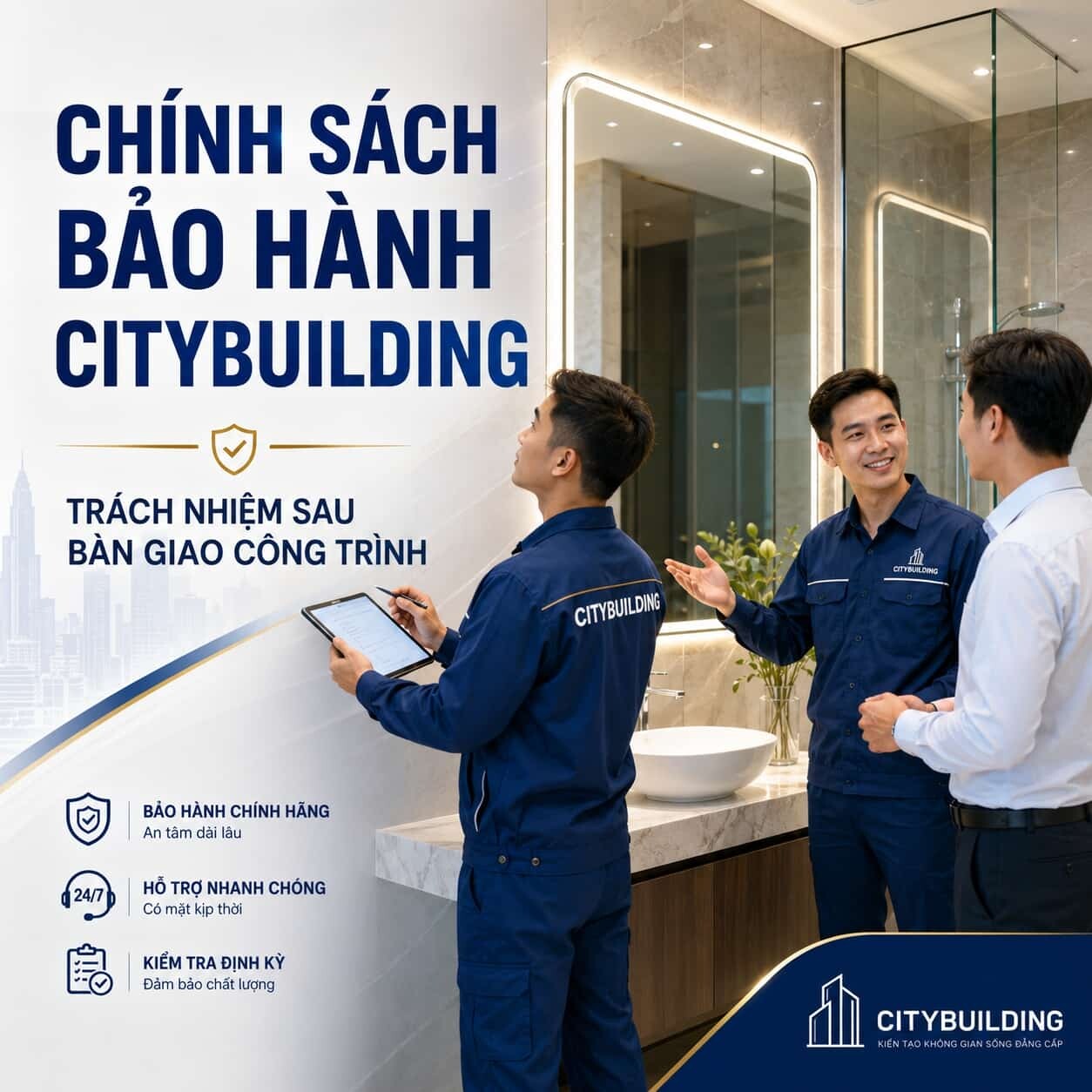 CHÍNH SÁCH BẢO HÀNH CITYBUILDING – TRÁCH NHIỆM SAU BÀN GIAO CÔNG TRÌNH