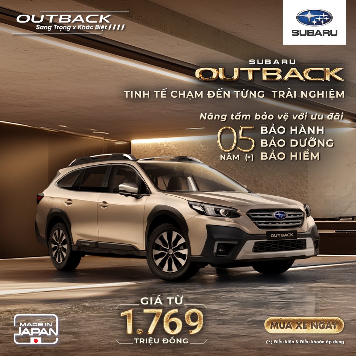 CHÍNH SÁCH - LĂN BÁNH THÁNG 5 /2026 CỦA DÒNG XE SUBARU OUTBACK 2.5iT EYESIGHT NHẬP KHẨU NGUYÊN CHIẾC TẠI NHẬT BẢN
