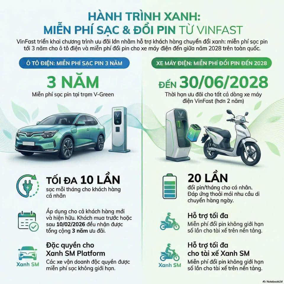 CHÍNH SÁCH ƯU ĐÃI SẠC PIN MIỄN PHÍ XE VINFAST 2026_HƯỚNG DẪN CHI TIẾT VÀ CẬP NHẬT MỚI NHẤT