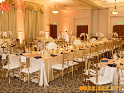Cho thuê ghế Tiffany, Chiavari màu champagne giá rẻ - Giá chỉ từ 55.000đ