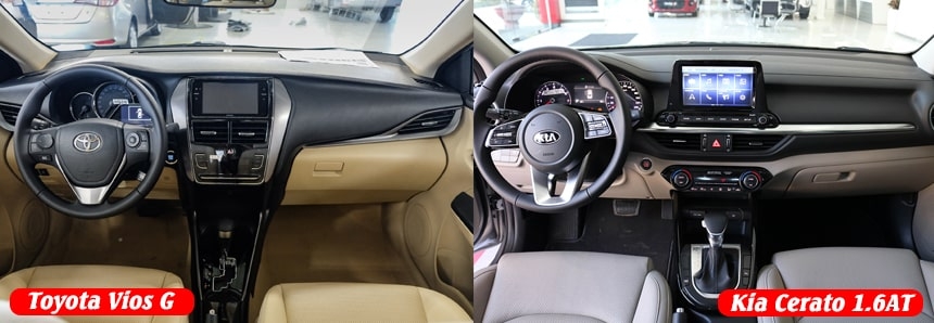 Chọn Toyota Vios G hay Kia Cerato bản 1.6 cao cấp