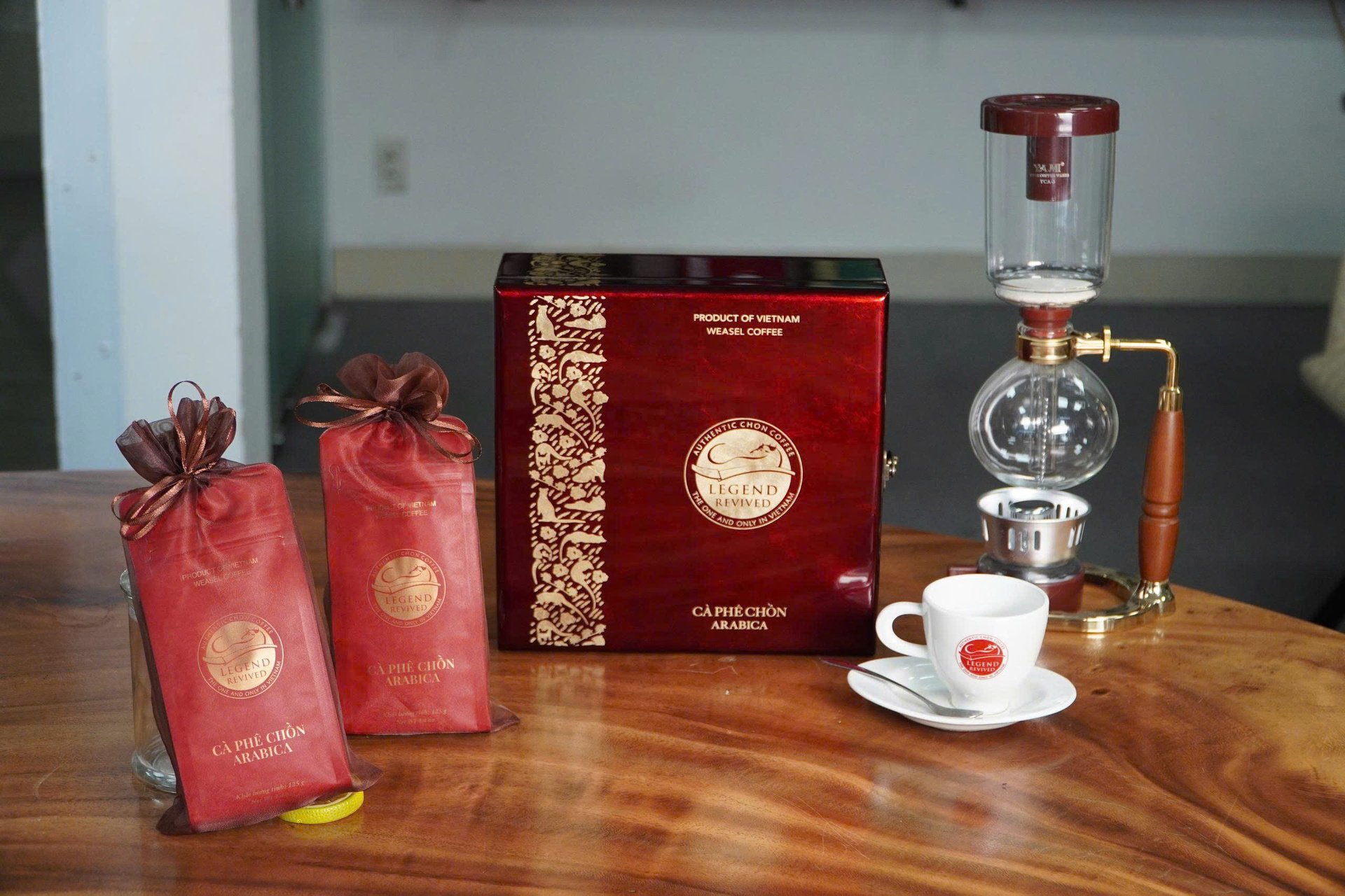Hộp Cà phê Chồn Robusta 250gam - Hộp Sơn Mài