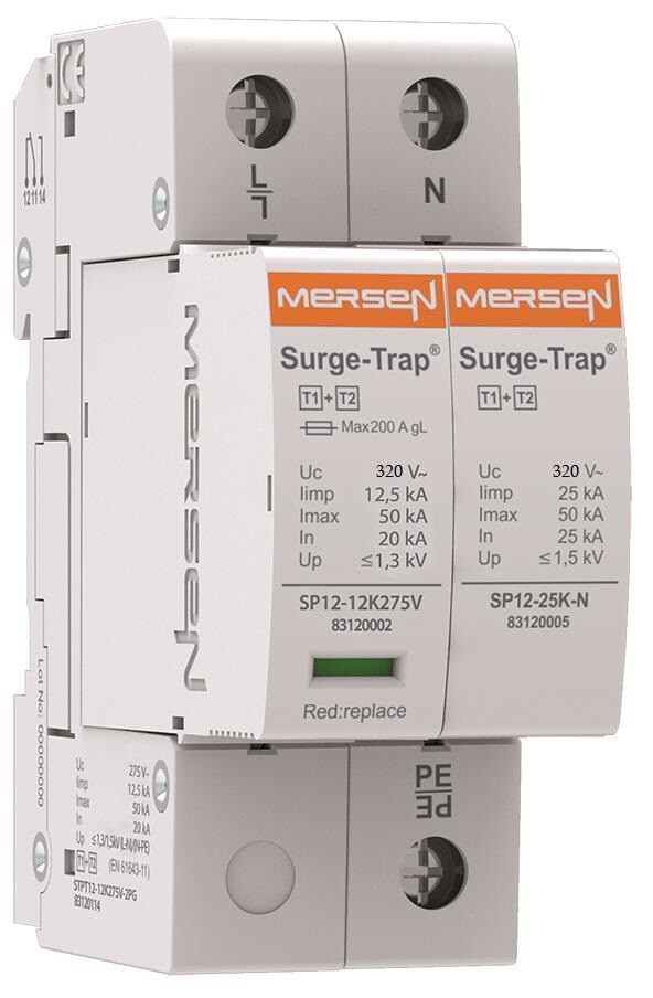 Chống sét lan truyền 1 pha cấp 1+2, 320V (277/480) có tiếp điểm báo hiêu.