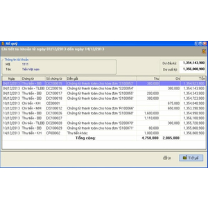 Chức năng Sổ quỹ trong phần mềm bán hàng VNUNI