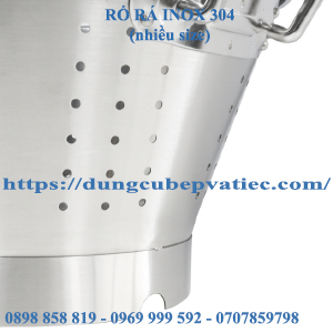 Rổ inox 304 dày có chân
