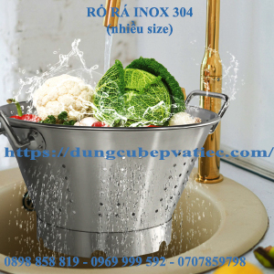 Rổ inox 304 dày có chân