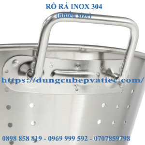 Rổ inox 304 dày có chân