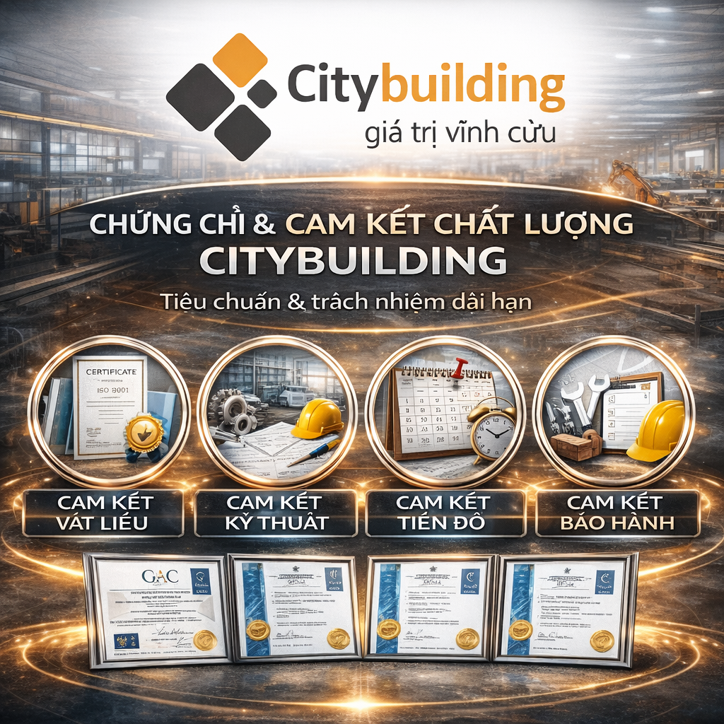 📌 CHỨNG CHỈ – CAM KẾT CHẤT LƯỢNG CITYBUILDING – TIÊU CHUẨN & TRÁCH NHIỆM DÀI HẠN