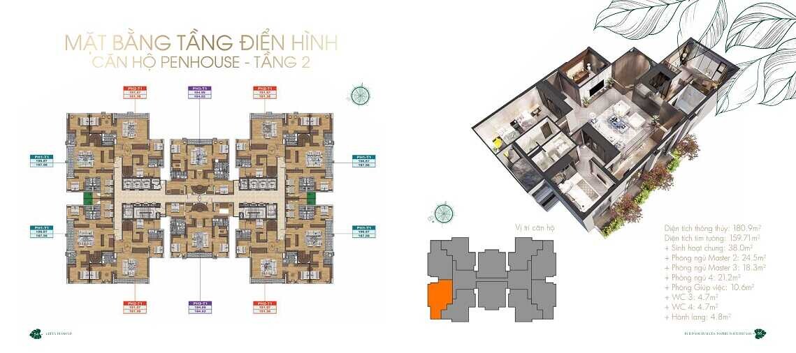 Bán Penthouse Green Diamond 93 Láng Hạ – 342m² Siêu Sang