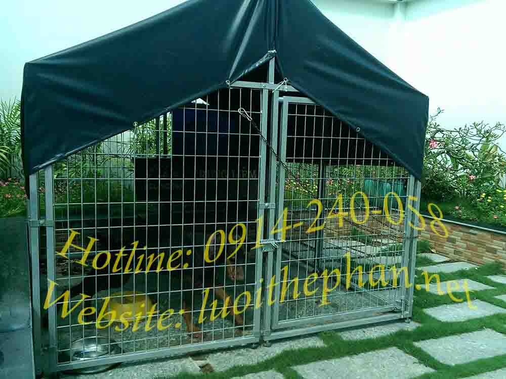 Chuồng chó lưới thép 1.8x1.8x1.2m (DxRxC) có bạt che
