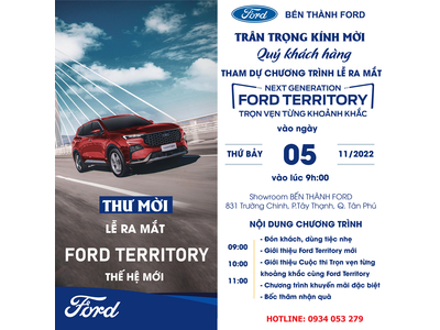 Chương Trình Ra Mắt Ford Territory Thế Hệ Mới 2022 Tại Bến Thành Ford/ Đình Thạch Ford 0934053279 - 0906049626