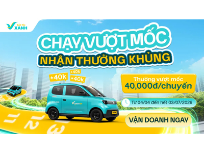 Chương trình thưởng “Chạy vượt mốc – Nhận thưởng khủng” cho Bác Tài Xanh Green SM Mini