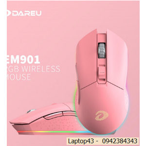Chuột không dây DAREU EM901 RGB (Hồng)