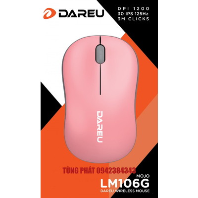 Chuột không dây DAREU LM106G Pink (màu hồng)