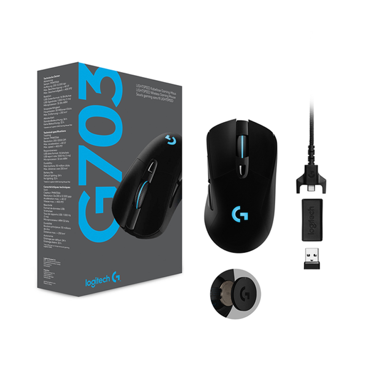 Chuột không dây Logitech LIGHTSPEED G703 HERO - Hàng chính hãng