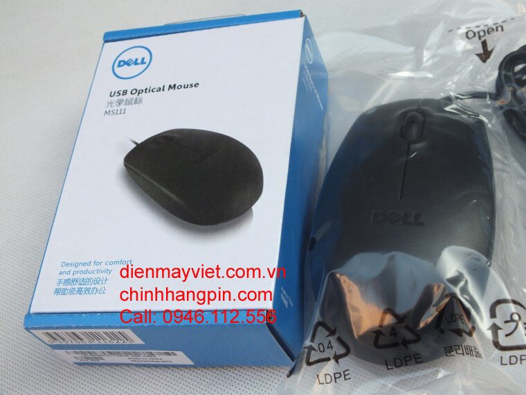 Chuột quang (mouse) Dell Optical MS111 Black USB chính hãng