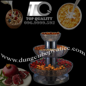 Kệ để thực phẩm 02 lớp 03 tầng có truc quay inox