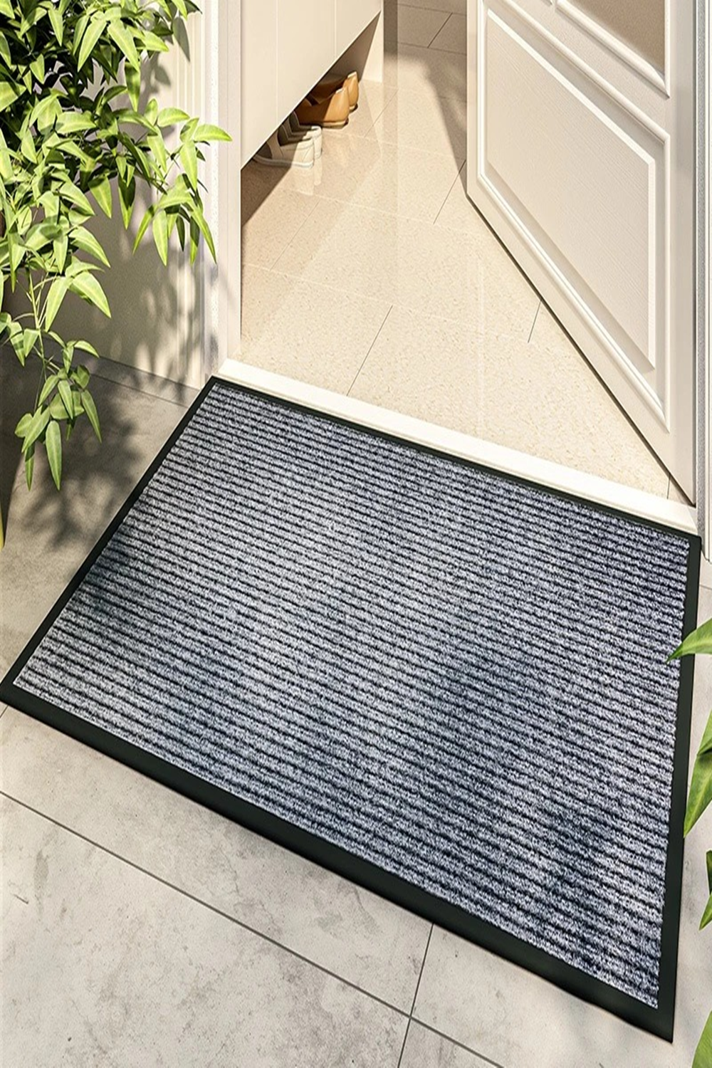 Tấm thảm chùi chân siêu sạch cao cấp Triline tấm màu xám CK-TRLT003B-HMO