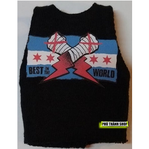 ÁO MÔ HÌNH CUSTOM AEW CM PUNK - BEST IN THE WORLD BLACK (CHẤT LƯỢNG CAO)