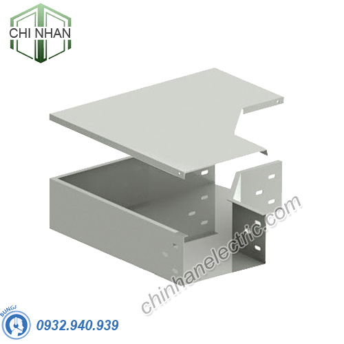 Co ngang máng cáp 100x75, Dày 1.5mm, Sơn tĩnh điện (có nắp, có nối)
