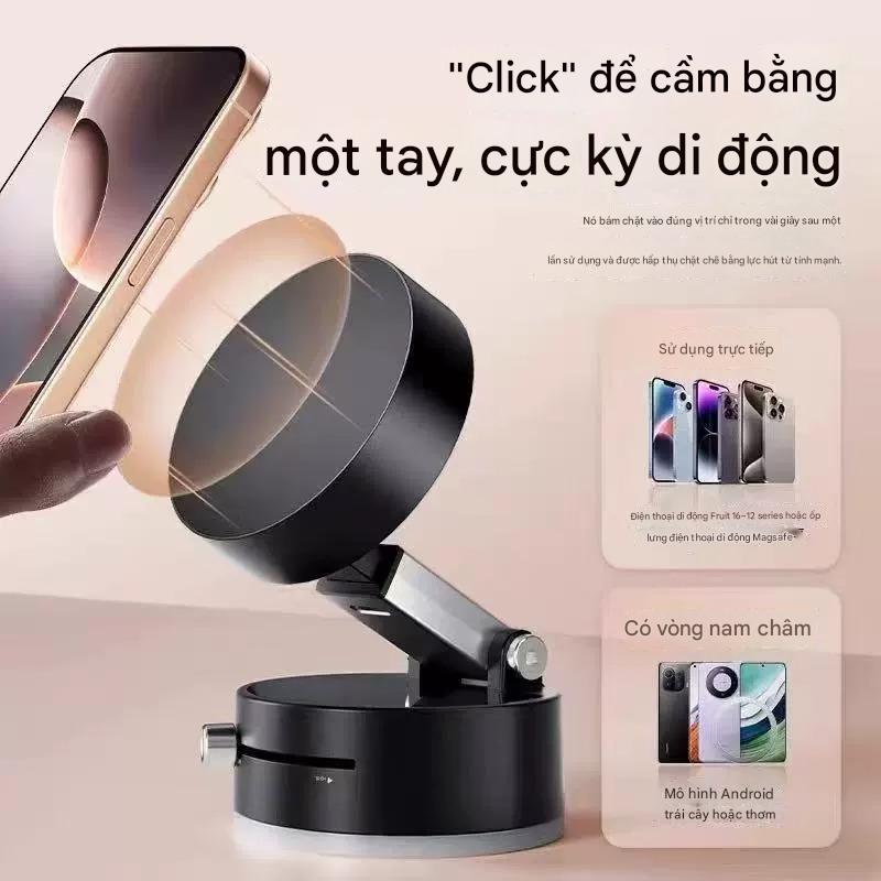 Cốc Hút Từ Tính Giá Đỡ Điện Thoại Di Động - Gấp Xoay Đứng Hút Hai Mặt Cho Chân Không Đa Năng