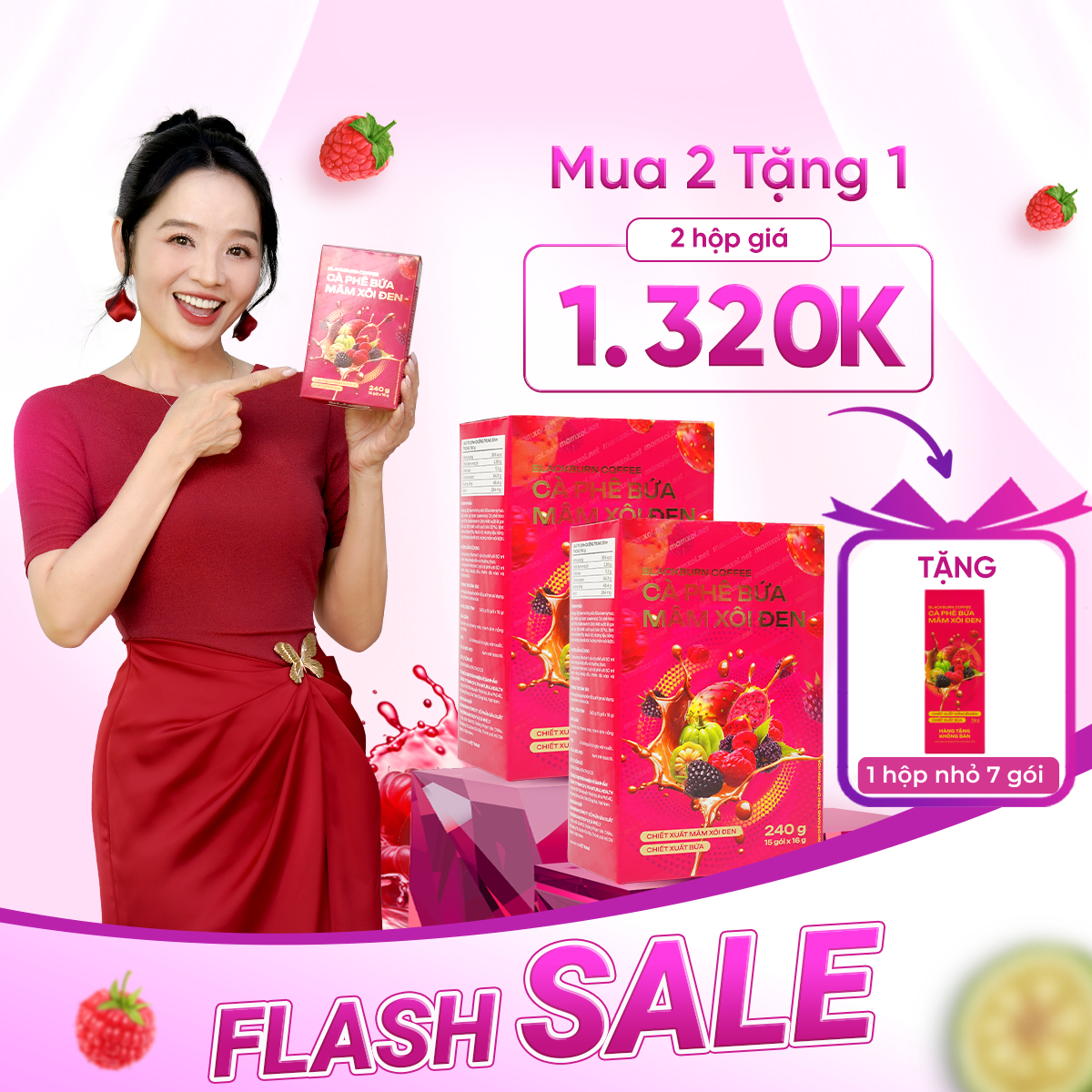 Combo 2 Hộp - Cà Phê Mâm Xôi Đen