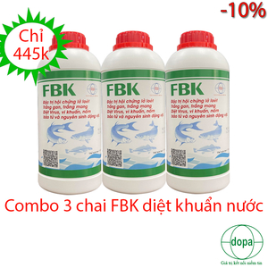 COMBO 3 chai FBK (THUỐC KHỬ TRÙNG NƯỚC DIỆT VIRUS, VI KHUẨN, NẤM BÀO TỬ VÀ NGUYÊN SINH ĐỘNG VẬT)