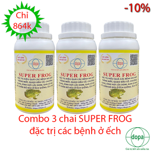 COMBO 3 CHAI SUPER FROG THUỐC PHÒNG TRỊ CÁC BỆNH THƯỜNG GẶP TRÊN ẾCH, CÁ VÀ THỦY SẢN